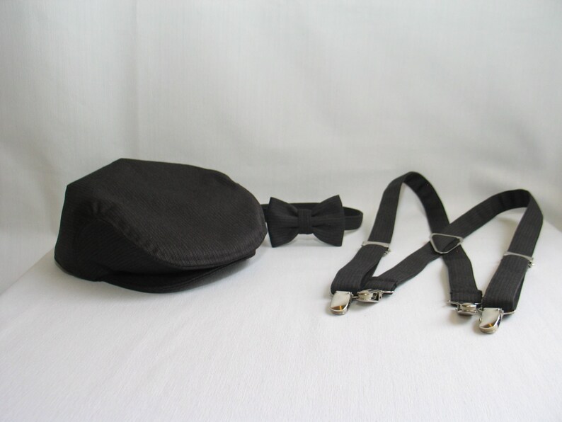 Newsboy Flat Cap Bow Tie Suspenders Newsboy Outfit Baby Flat Etsy