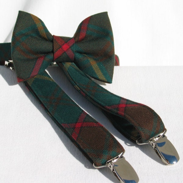 Ontario Tartan Suspenders and Bow Tie Set