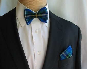 Nova Scotia Tartan Bow Tie, Pocket Square and Cuff Links