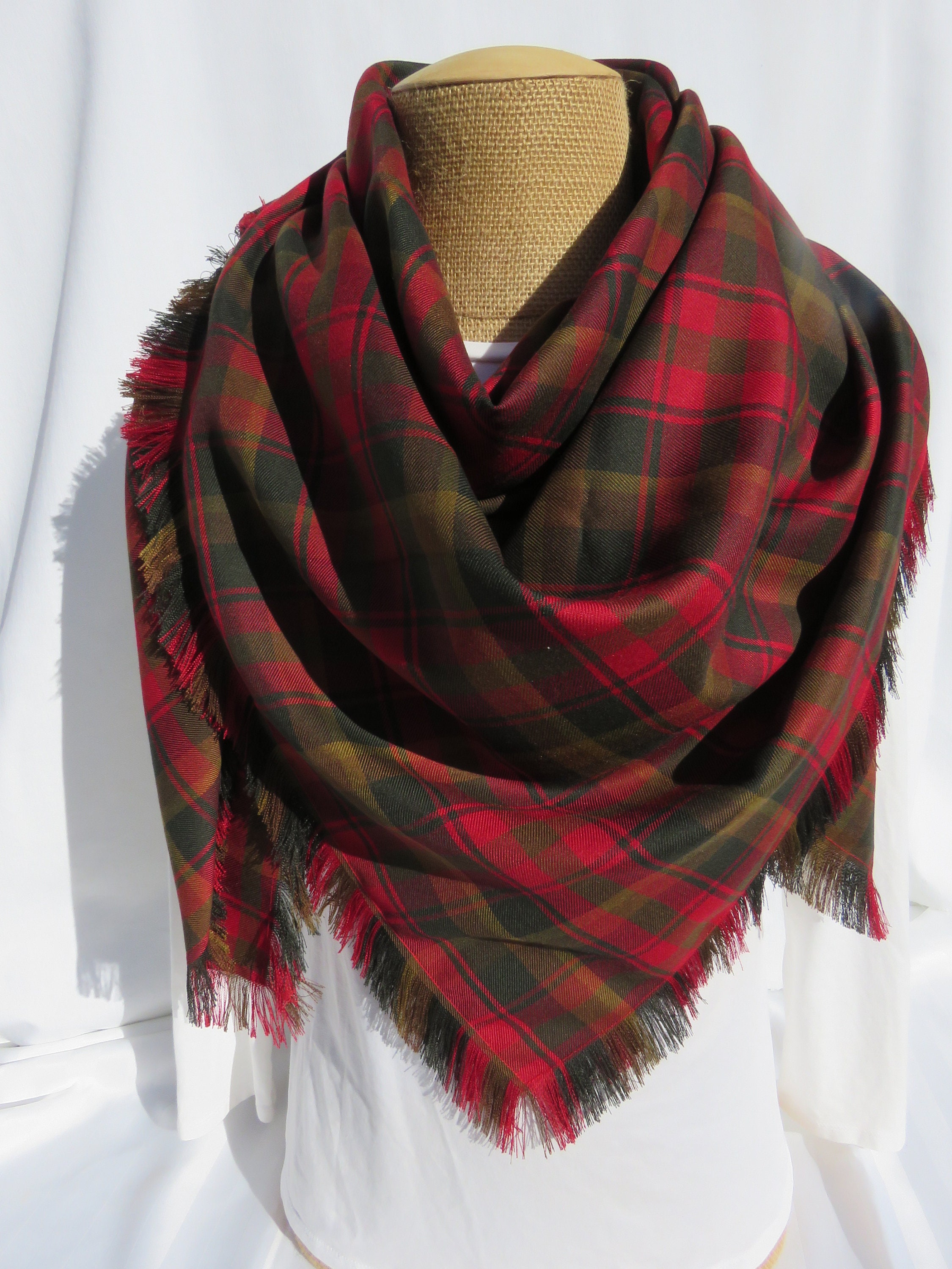 Canadian Maple Leaf Tartan Blanket Scarf Plaid Blanket Scarf Etsy
