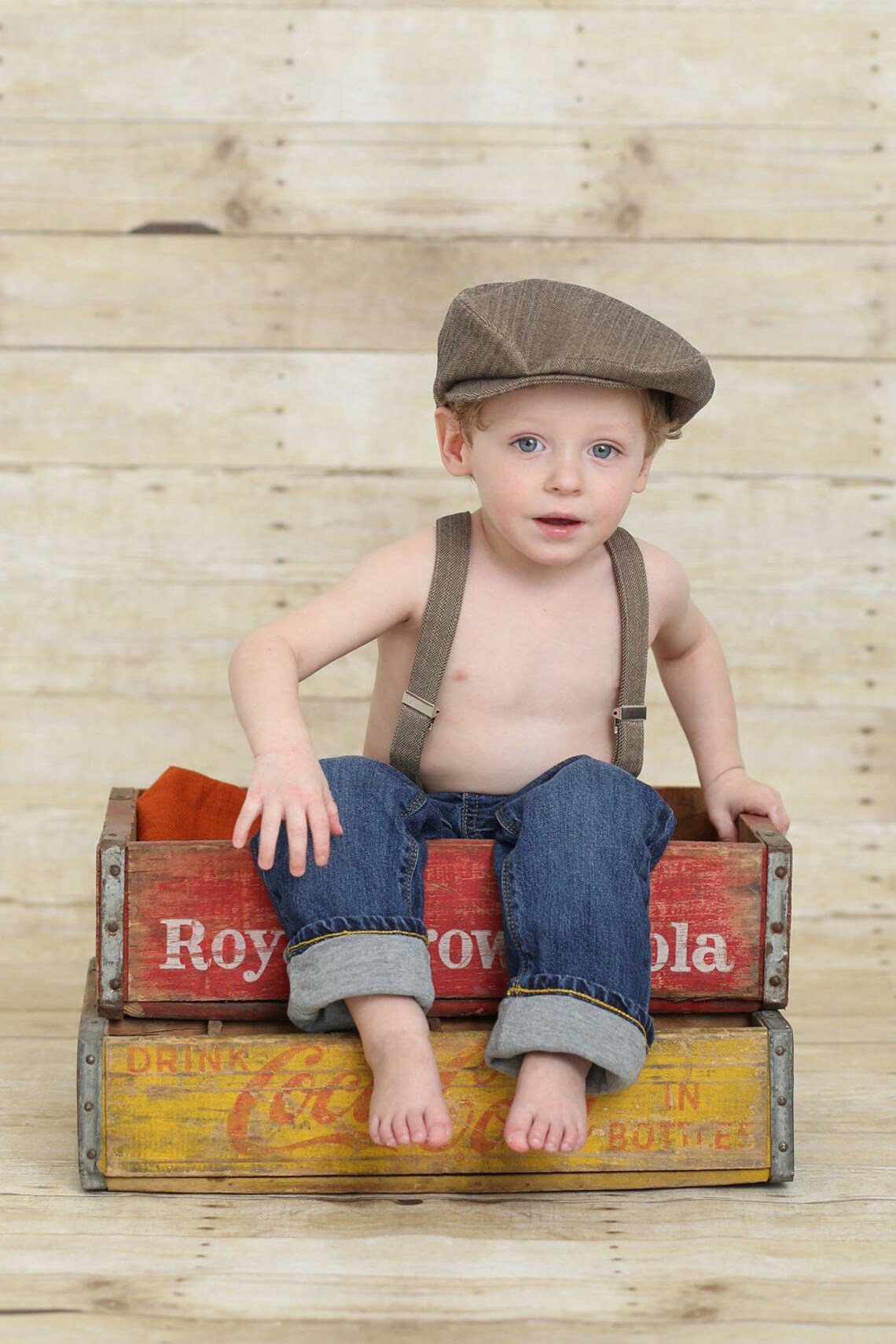 Herringbone Page Boy Hat Suspenders Bow Tie School Photos Etsy Canada