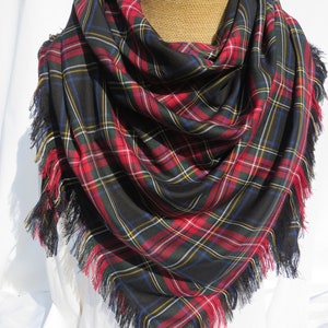 black stewart tartan scarf
