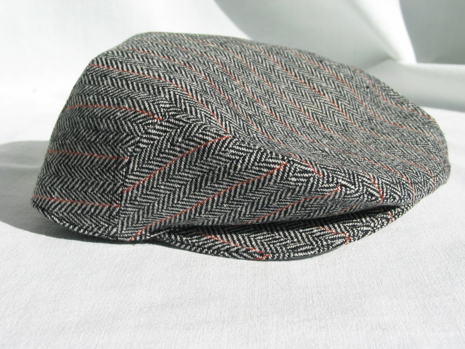 Wool Flat Cap Wool Herringbone Tweed 