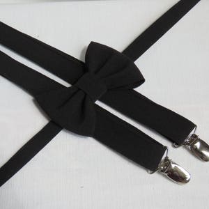 Black Bow Tie Suspenders For Formal Events and Weddings