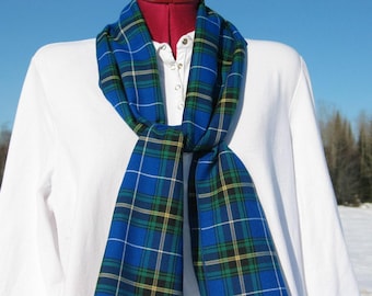 Nova Scotia Tartan-sjaal, blauw geruit, gemaakt in Canada