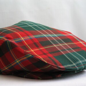 Flat Cap, New Brunswick Tartan Flat Cap in Red and Green Plaid for Family Christmas Photos image 2