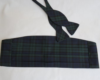 Tartan Cummerbund, Black Watch Tartan Cummerbund for Formal Dinner, Maple Leaf Tartan Cummerbund a Gentleman Gift