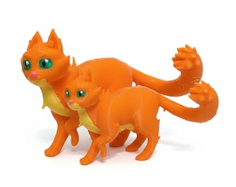 Figura de los gatos guerreros Estrella de Fuego/Corazón de Fuego impresa en 3D