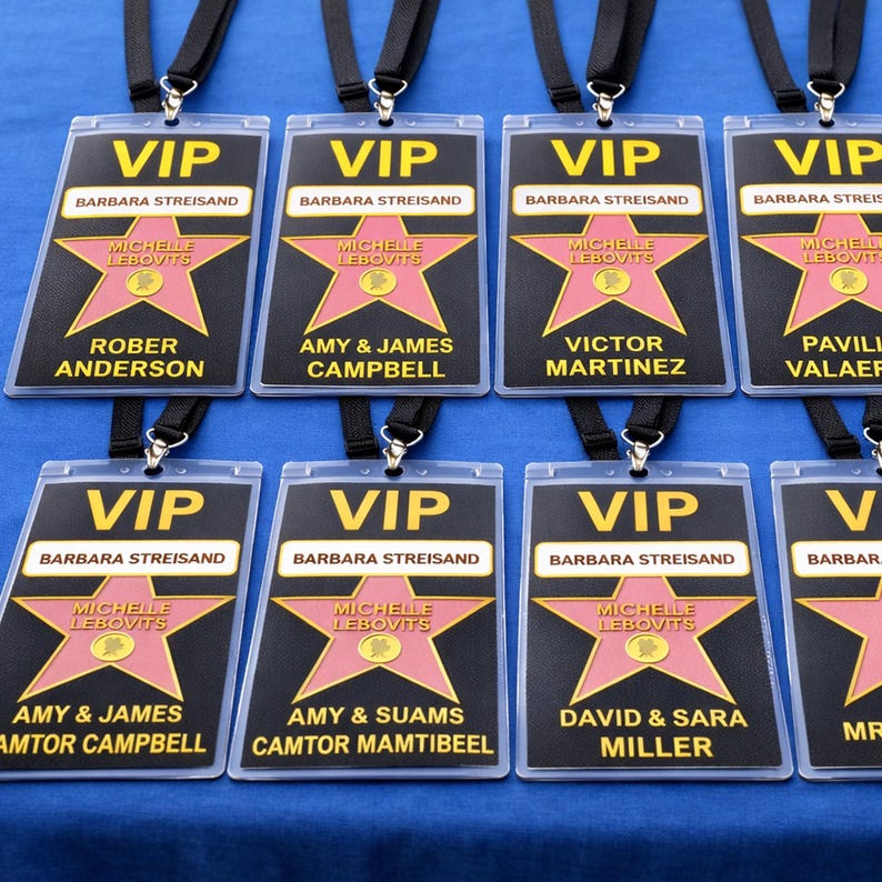 Hollywood VIP Pass, Editable Star Badge, Red Carpet Party Ticket ...