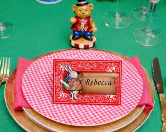 Editable Wonderland  Place Card | Canva Template | Invitations, Menu Cards & Party Decor