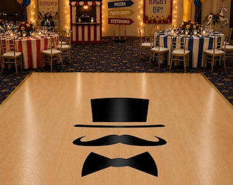 Top Hat Mustache SVG, Carnival Circus Party Sign, Dance Floor Decal (Digital Download)