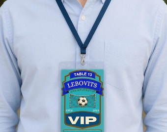 Editable Soccer VIP Pass Template, Birthday Mitzvah Party Decor (Digital Download)