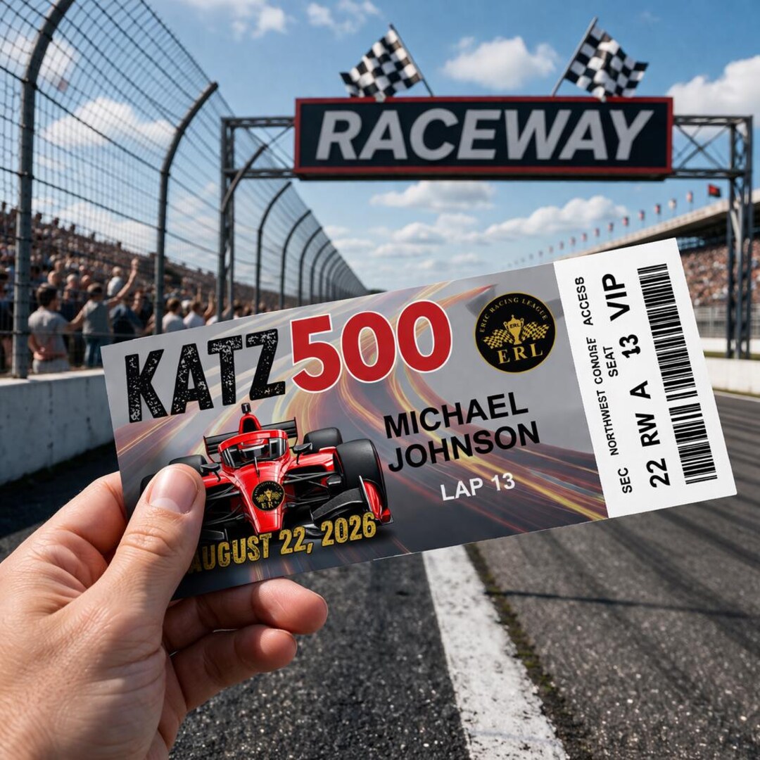 Indycar Ticket Template, Editable Race Ticket, Indy Car Party Invite ...