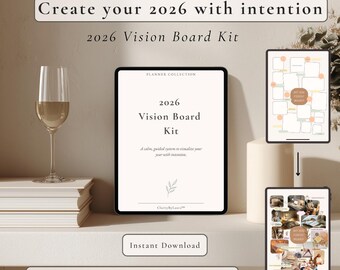 Guided Vision Board Kit — Utskrivbar mall och reflektionssidor för 2026