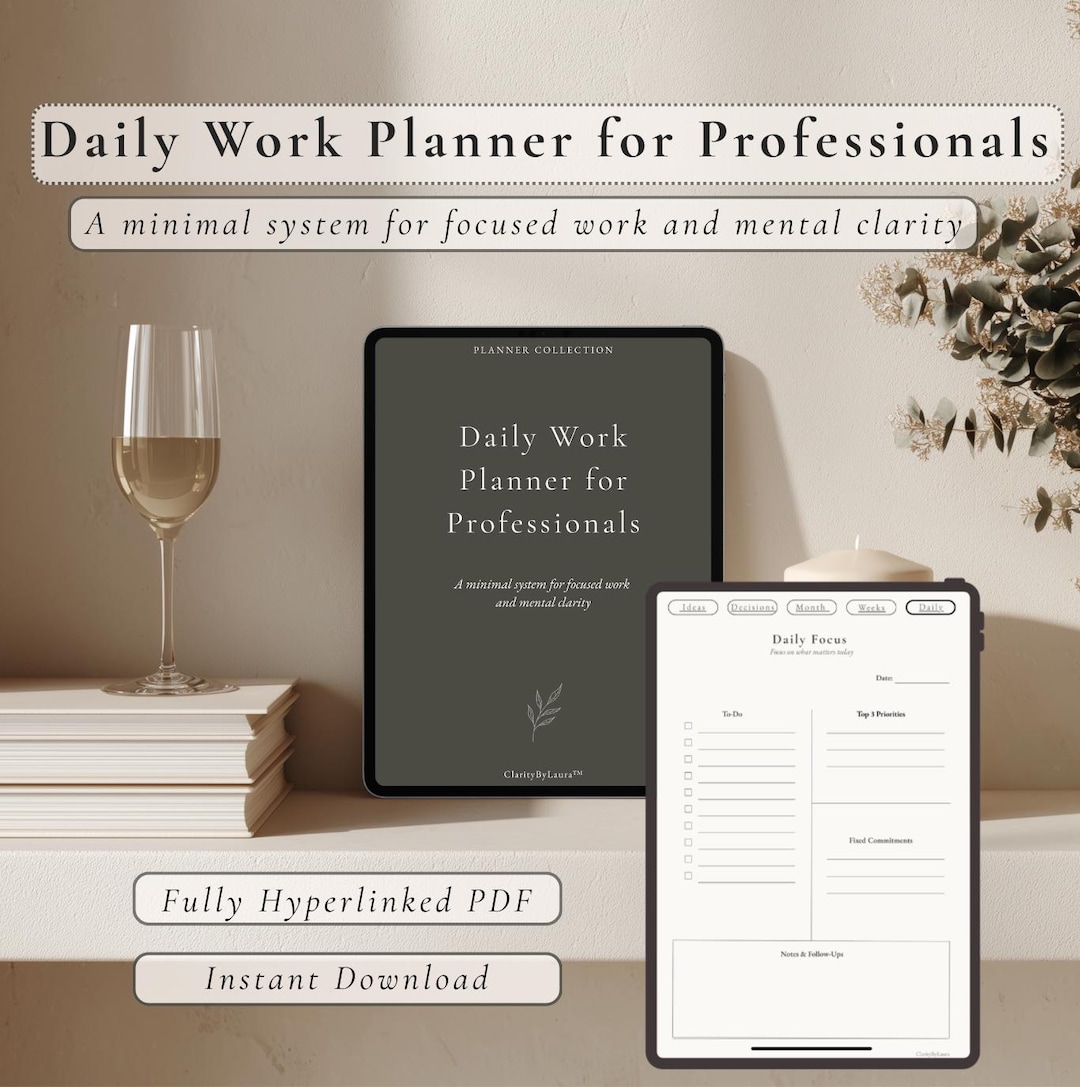 Daily Work Planner Printable | to Do List & Ideas Dump | Minimal ...