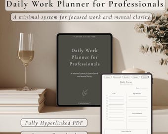Daily Work Planner Printable | To Do List & Ideas Dump | Minimal Productivity Planner PDF |  Hyperlinked