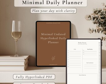 Minimal Daglig Planner – Odaterad och Hyperlänkad - Enkel Digital Planner för iPad och Surfplatta