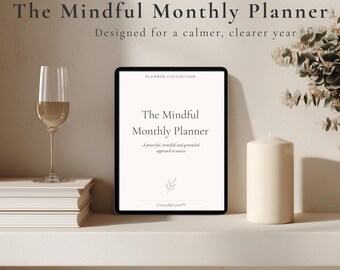 Mindful månadsplanerare | Självvård, mål, vanespårare (PDF)
