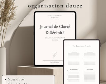 Mindful Life Journal (French) | Printable Self Care Planner | Reflection, Intentions, Mood Tracker, PDF