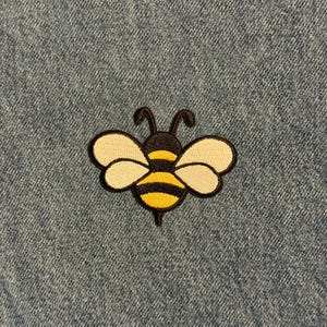 Bee Iron On Patch - Embroidered Sew On Insect Applique Jacket Backpack Hat