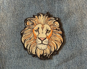 Lion Iron On Patch Embroidered Sew On Wildlife Animal Applique Jacket Backpack Hat
