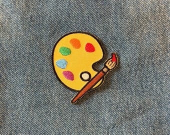 Paint Palette Iron On Patch Embroidered Sew On Art Supplies Applique Jacket Backpack Hat