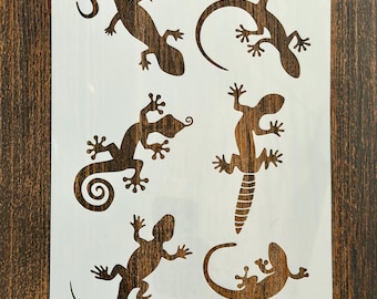 Lizard Reptile Design Reusable Stencil (8.5x11 inch) Walls, Jungle Boho DIY Nature Decor Template