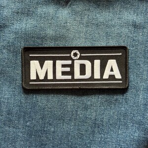 Media Patch Iron On Sew On Embroidered Journalism Communications Press Reporter Applique Gift