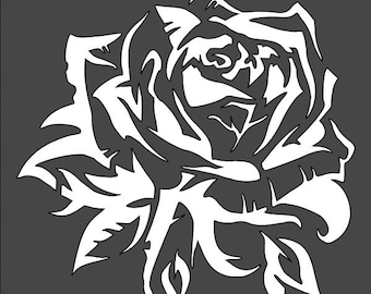 Rose Flower Reusable Stencil (5x5 - 11x11 inch) - Painting, DIY Crafts, Wall Art, Home Decor