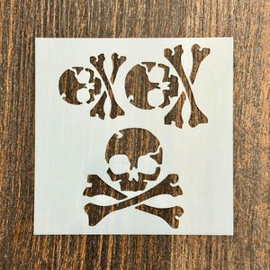 Heaven Skeleton Reusable Stencil (4x4 inch) for Walls, Gothic Horror DIY Paint Decor