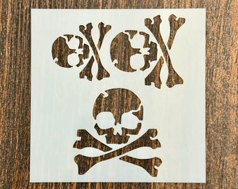 Heaven Skeleton Reusable Stencil (4x4 inch) for Walls, Gothic Horror DIY Paint Decor