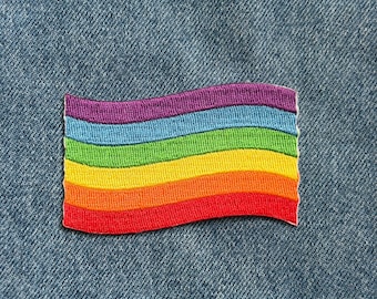 Pride Flag Patch Iron On Sew On Embroidered Rainbow LGBTQ Applique
