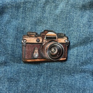 Old Camera Patch Iron On Sew On Embroidered Retro Photography Brown Applique