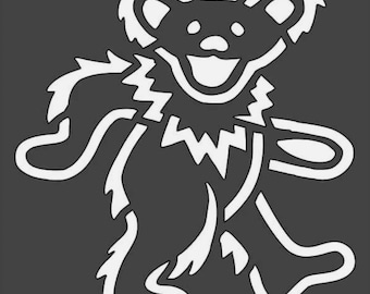 Psychedelic Dancing Bear Reusable Stencil for Walls, Crafts, Music DIY Decor