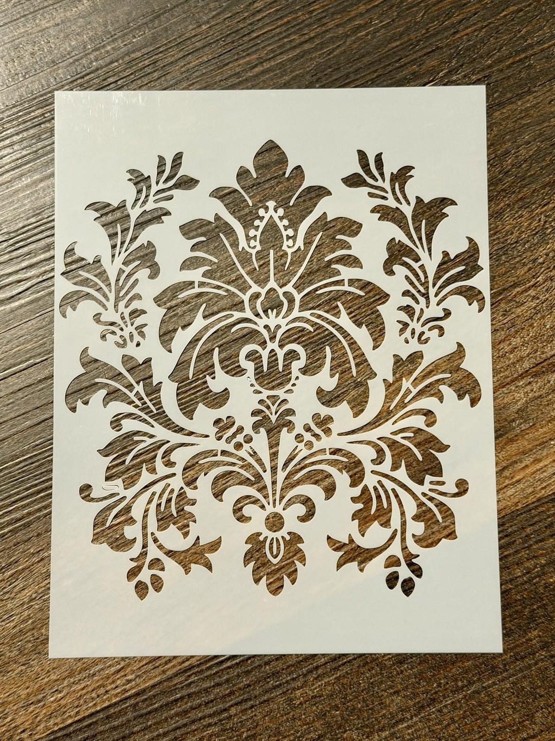 Damask Reusable Stencil (7x9 Inch) for Walls, Vintage French DIY Decor ...