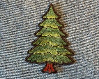 Pine Tree Patch Iron On Sew On Embroidered Forest Applique Jacket Bag Hat Decor