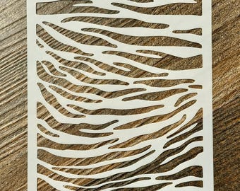 Tiger Stripes Reusable Stencil (5x6) for Walls, Jungle Animal Print DIY Template