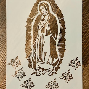 Virgin Mary Reusable Stencil for Walls, Crafts, Religious DIY Decor Template