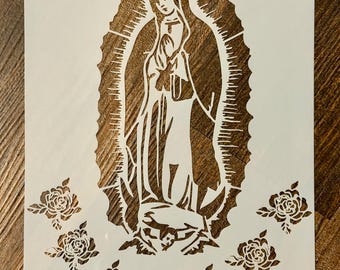 Virgin Mary Reusable Stencil for Walls, Crafts, Religious DIY Decor Template