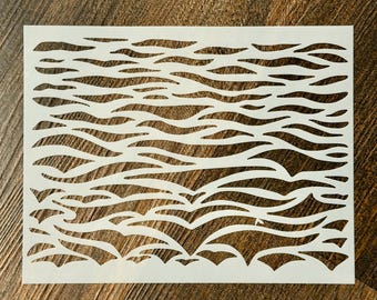 Ocean Waves Reusable Stencil for Walls, Furniture, Crafts, Beach DIY Decor Template