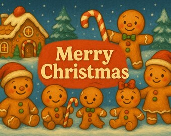 Gingerbread Man Christmas Clipart Bundle – Holiday Cookie PNG Images (Digital Download)