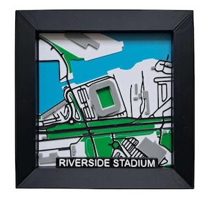 Middelsbrough / Riverside Stadion 3D gedruckte Stadion Karte, Fußball Fan Dekor