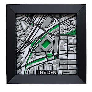 Millwall/The Den Stadium, carte du stade imprimée en 3D, décoration de fan de football
