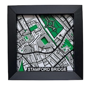 Chelsea/Stamford Bridge 3D Printed Stadium Map, Football Fan Decor