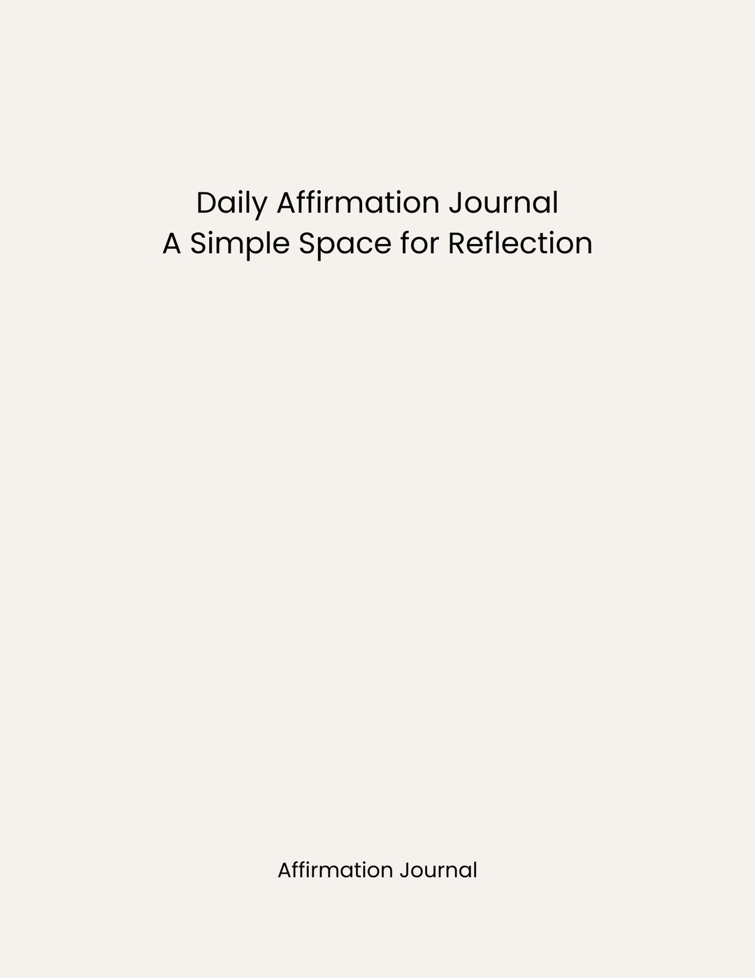 Daily Reflection Journal Printable | Minimal Adult Journal | Self ...