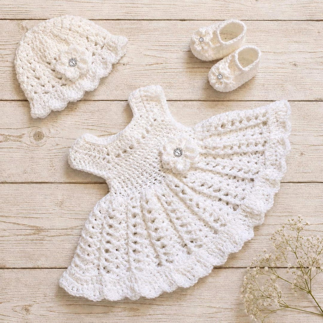 vintage indian cotton dress Green Embroidered 112C O N D setitem-19194-19196 Crochet Pinafore Baby Crochet Color:Authentic Cream