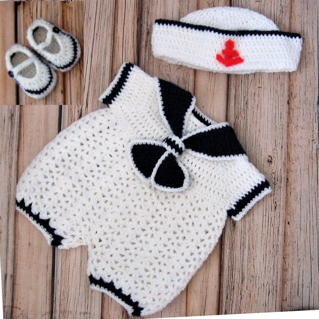 Diy Sailor Romper Crochet Baby Sailor Prop Baby Boy Sailor Romper
