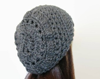 Slouchy Beanie Hat - Soft Acrylic, Charcoal Gray, Fits Most, Foldable & Machine Washable