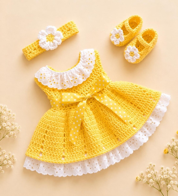 yellow lace crochet dress Stephanie Crochet Lace Mini Dress-Yellow M