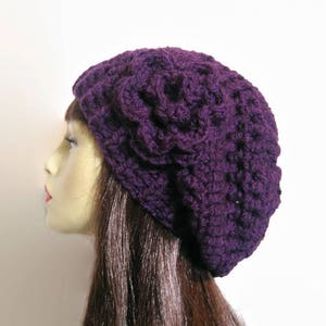 Slouchy Purple Beret - Etsy